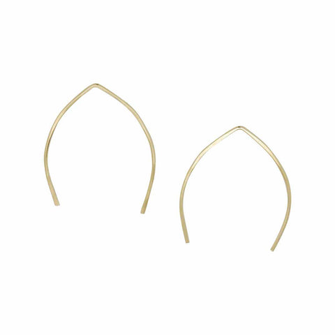 Hammered Wishbone Arc Earrings