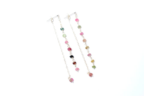 Back Chain Gemstone Earrings