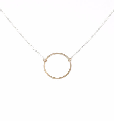 Hammered Shapes Necklace- CIRCLE