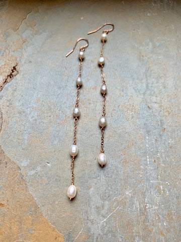 Long Freshwater Pearl Earrings