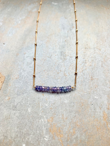 Faceted Sapphire Satellite Necklace